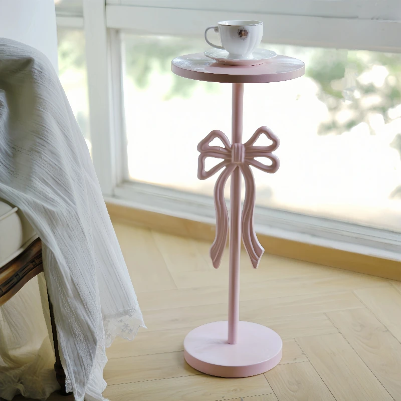 Creative Bow Metal Table Kawaii Room Decor Living Room Furniture Luxury Coffee Table Single Sofa Side Table Balcony Flower Rack