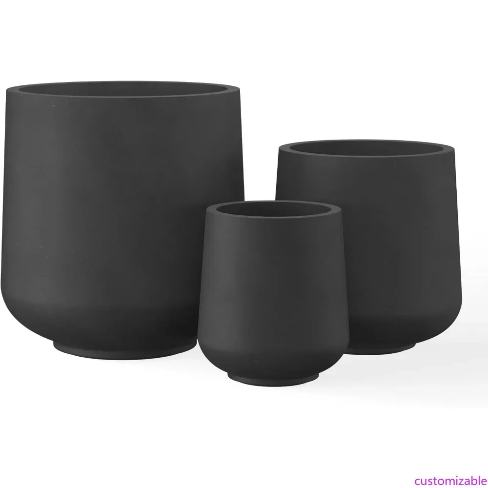 

Большие бетонные кашпо с дренажем и резиновыми заглушками для садоводства в помещении и на улице