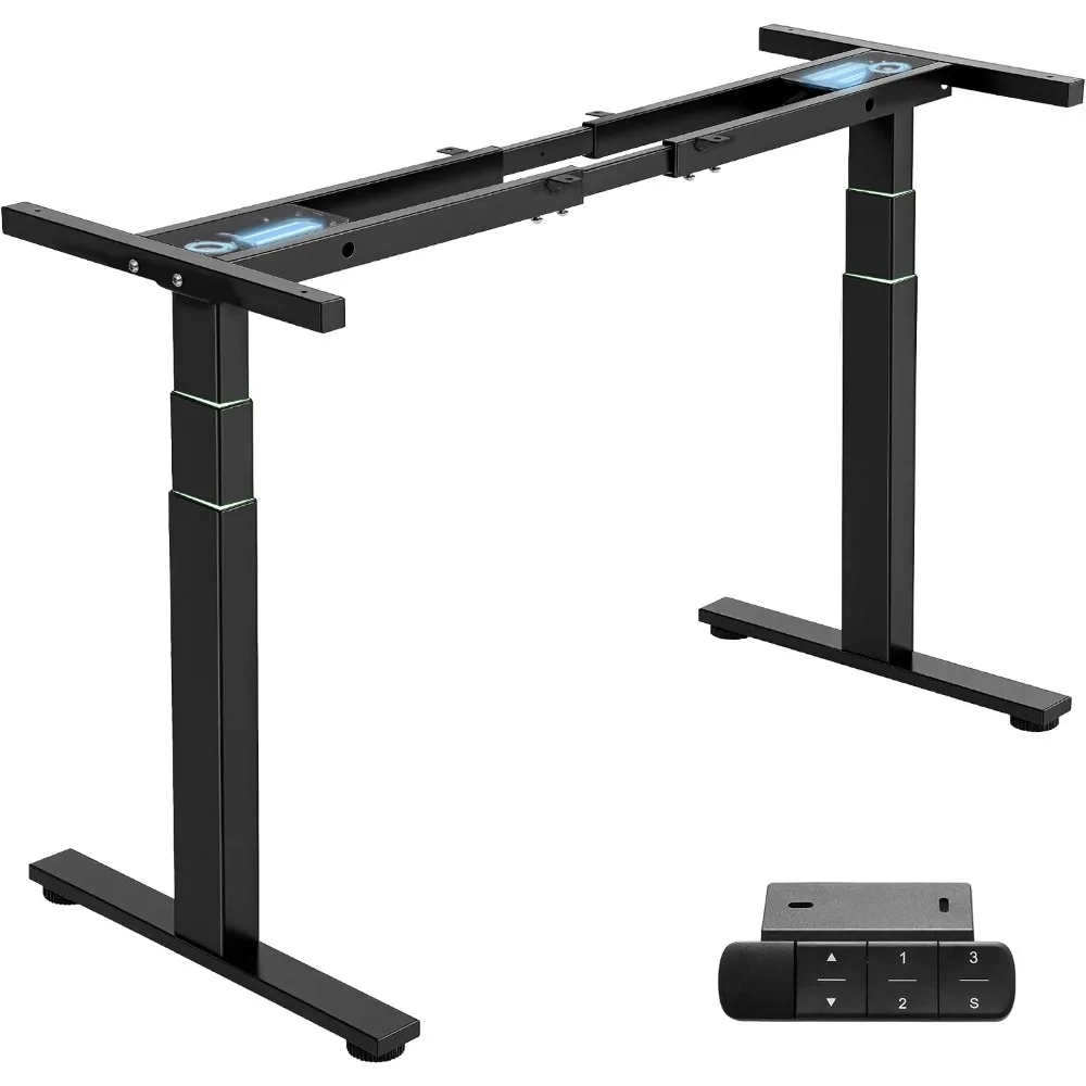 3-Stage Dual Motor Standing Desk Frame, Height Adjustable Electric Desk Legs, 300 lbs Capacity