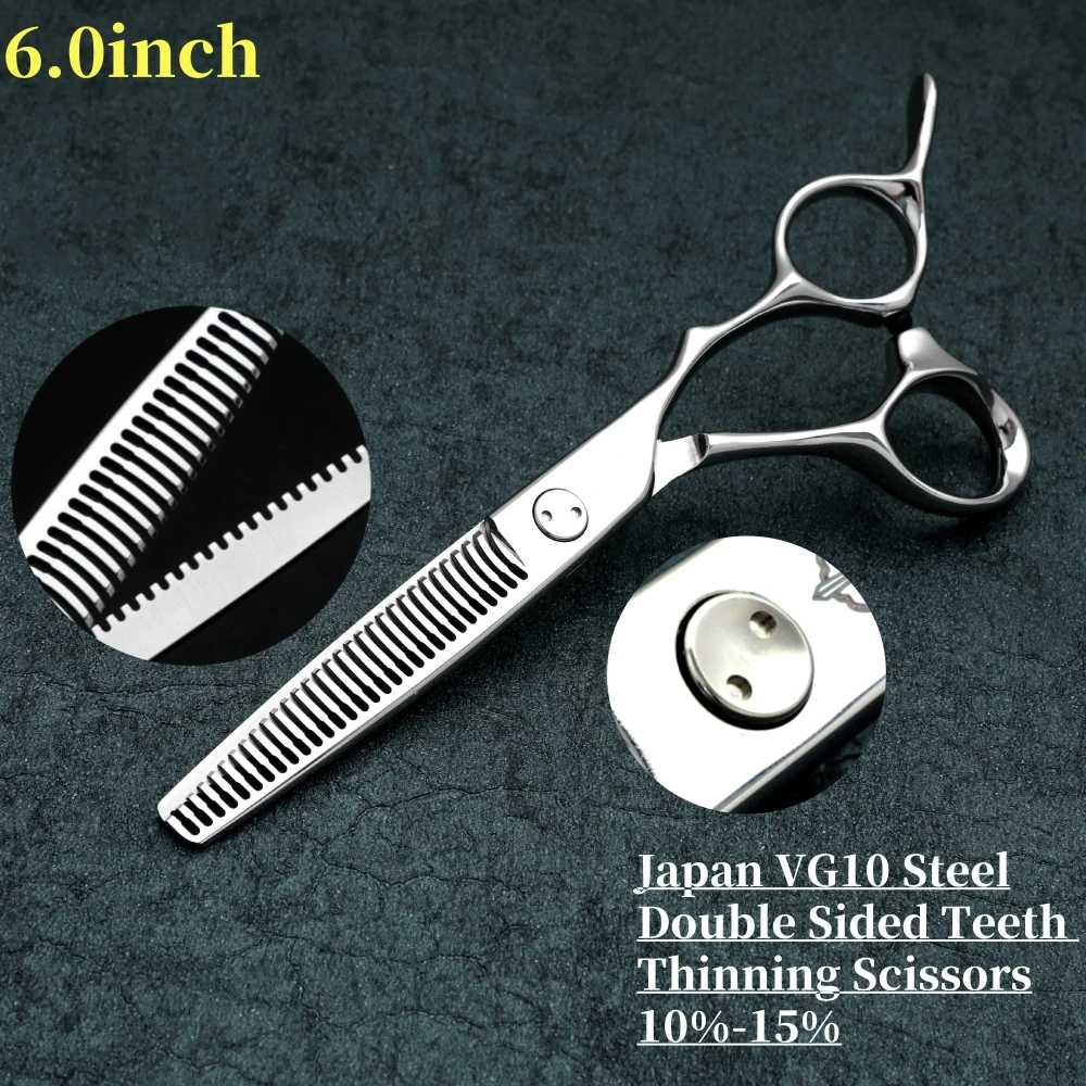 Professional Japanese VG10 Barber Scissors Salon Supplies Tools Thin hair scissors with teeth on both sides 6-6.5-6.8-7inch