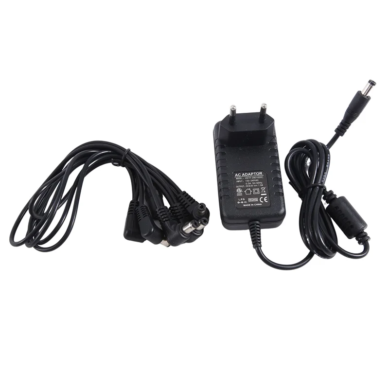 

YHOLI-адаптер питания для педали эффектов для гитары, 9 В, отрицательный наконечник, 5-контактные кабели с цепочкой ромашки для гитарной педали эффектов, вилка европейского стандарта Easy Ins