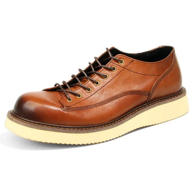 Genuine Leather Mens Casual Leather Shoes Luxury Handmade Comfortable Autumn Fashion Round Toe Daily Outdoor Social Shoes Man