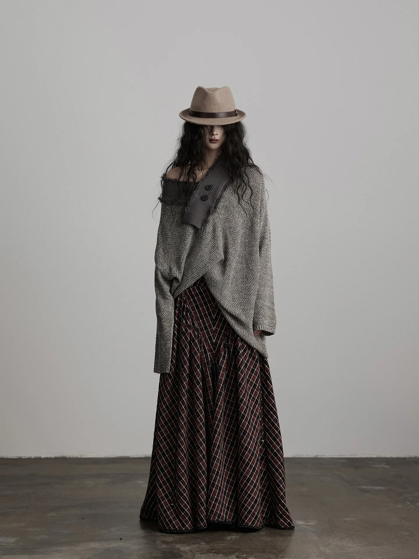 

Свитер Indue Original Design с нестандартным большим воротником, легкий, вязаный, в уличном стиле, свободного кроя, с длинными рукавами, топ