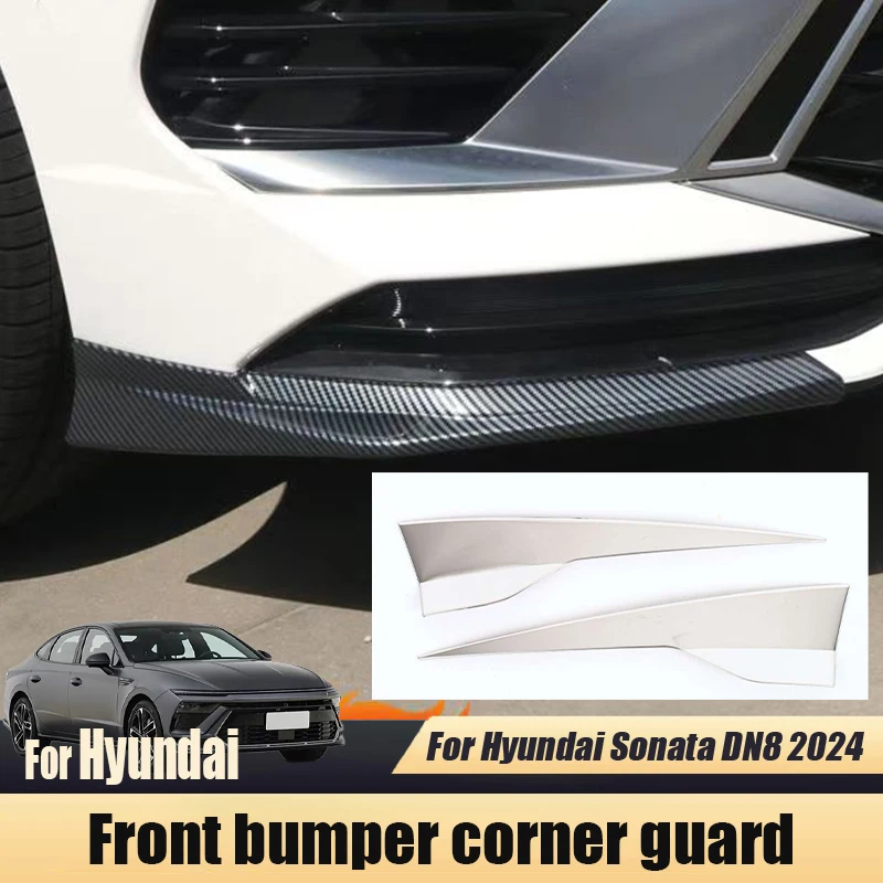 

Для Hyundai Sonata DN8 2024 2025 из нержавеющей стали, передний бампер, декоративная полоса для предотвращения столкновений, защитная угловая пленка, аксессуары