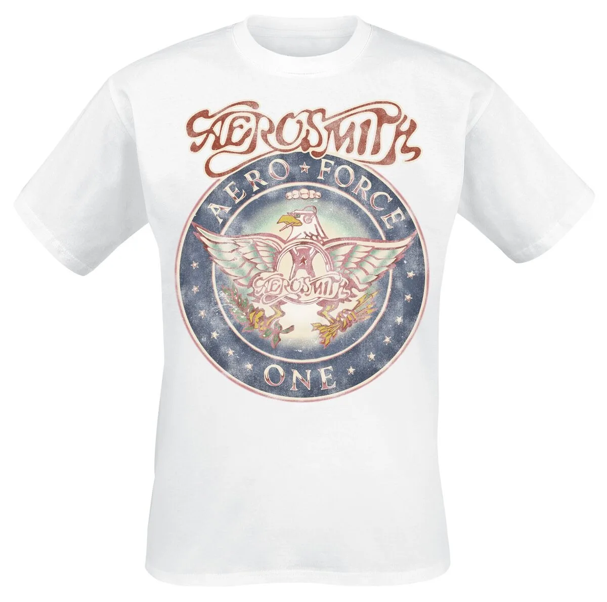 Aerosmith Aero Force One Badge Unisex T-shirt Vintage Print Rock Casual Tee