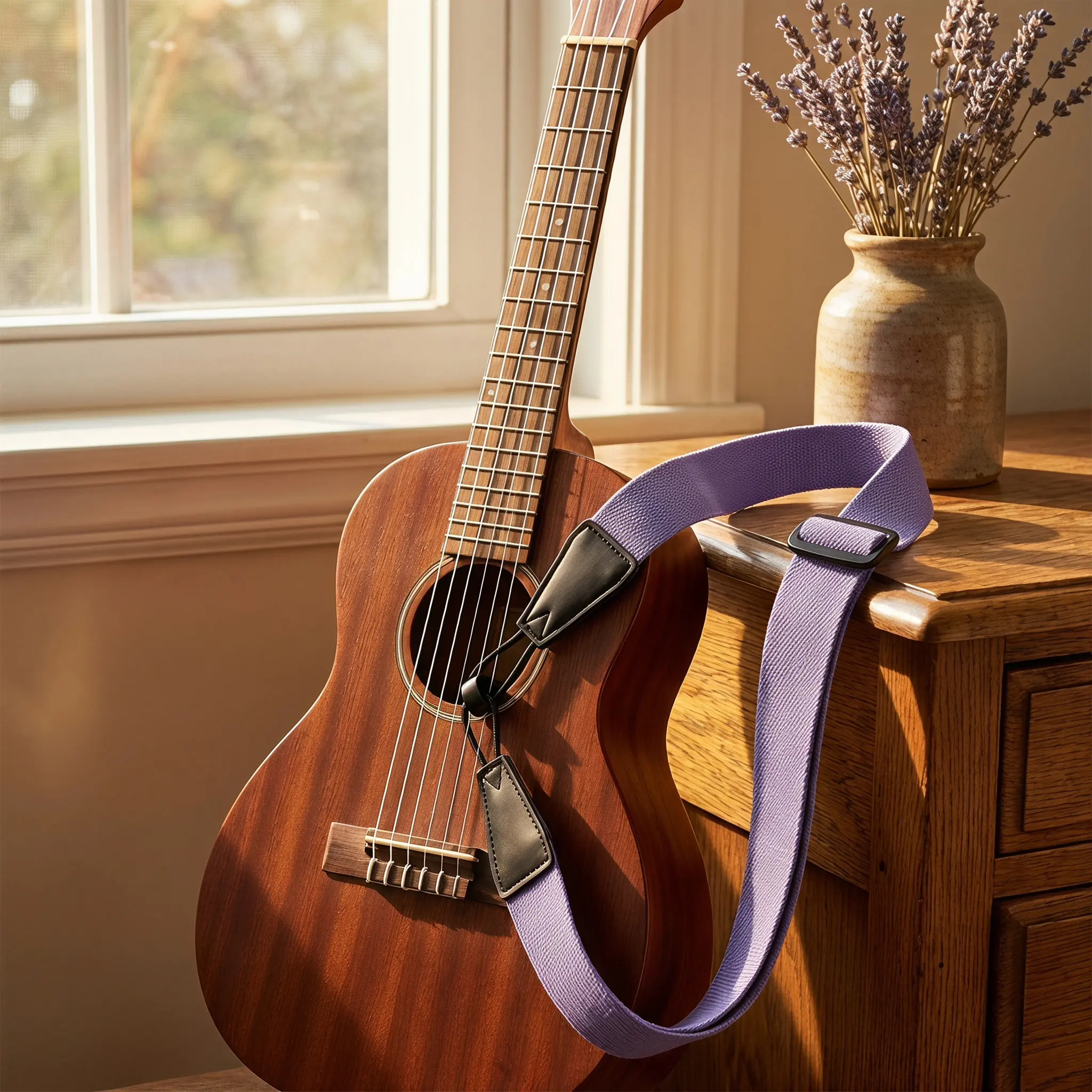 1Pcs Ukulele Strap Premium Fabric Non-Punching Adjustable Strap with Smooth Edges for Reliable Long-Term Use on All Ukulele