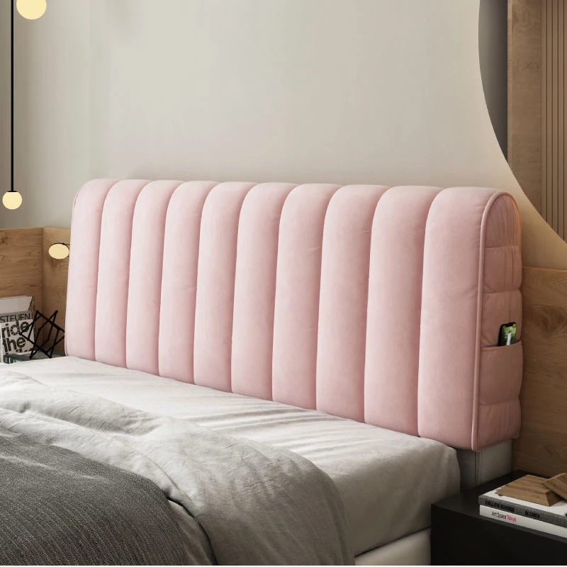 Soft Thicken Velvet Quilted Headboard Cover All-inclusive Bed Back Protector Cover Short Plush Quilting Head Cover