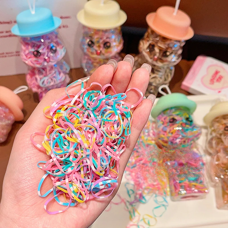 300/600PCS Children Cute Colors Classic Elastic Hair Bands Baby Girls Sweet Soft Scrunchies Rubber Bands Kids Hair Accessories