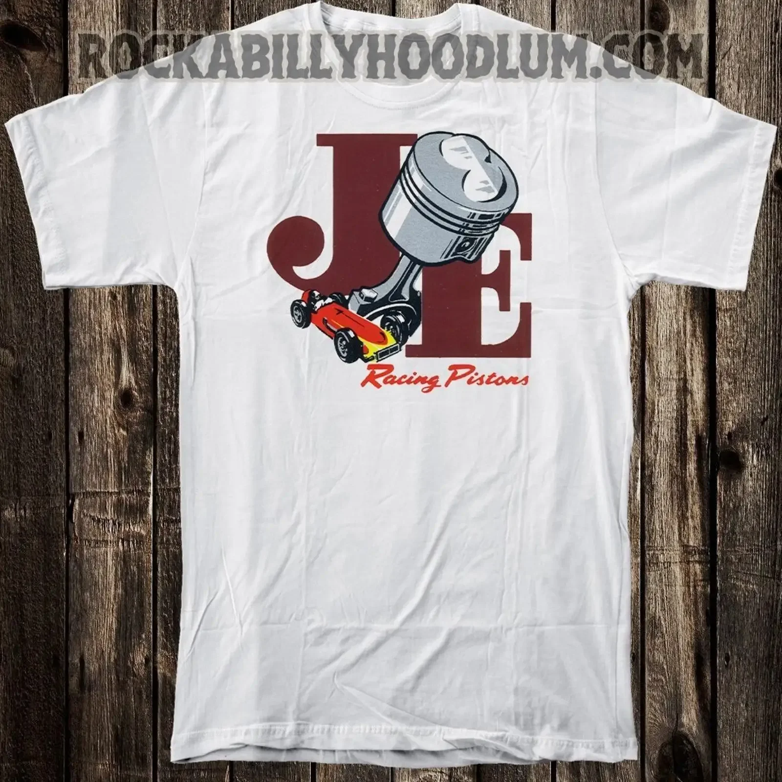 Retro Hot Rod T Shirt Drag Race Racing Speed Shop JE Pistons vintage Washed fashion Unisex Comfortable Breathable graphic