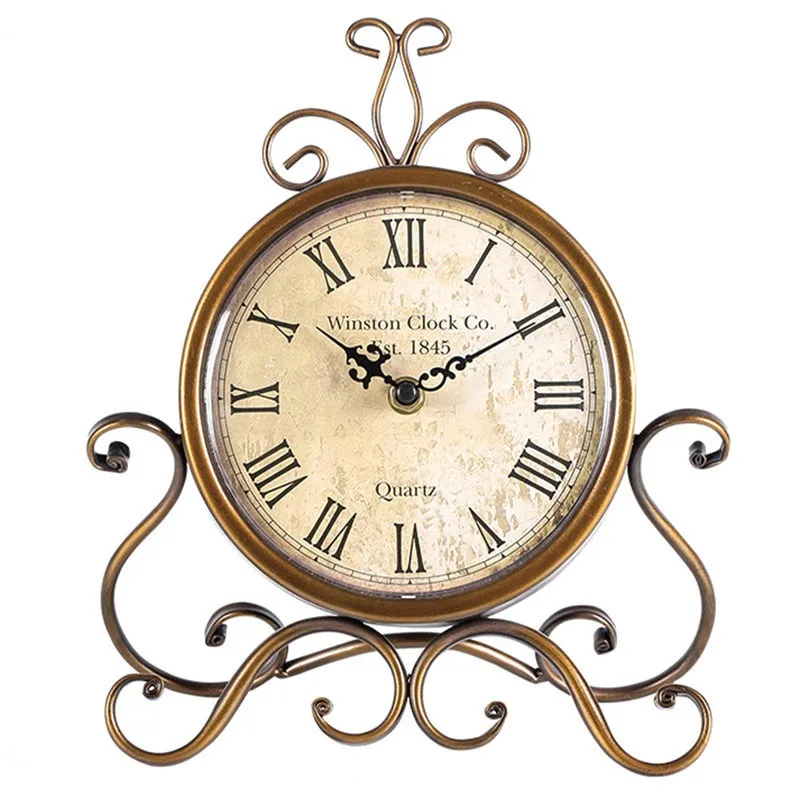 

Wrought iron silent clock, retro clock, living room decorative clock