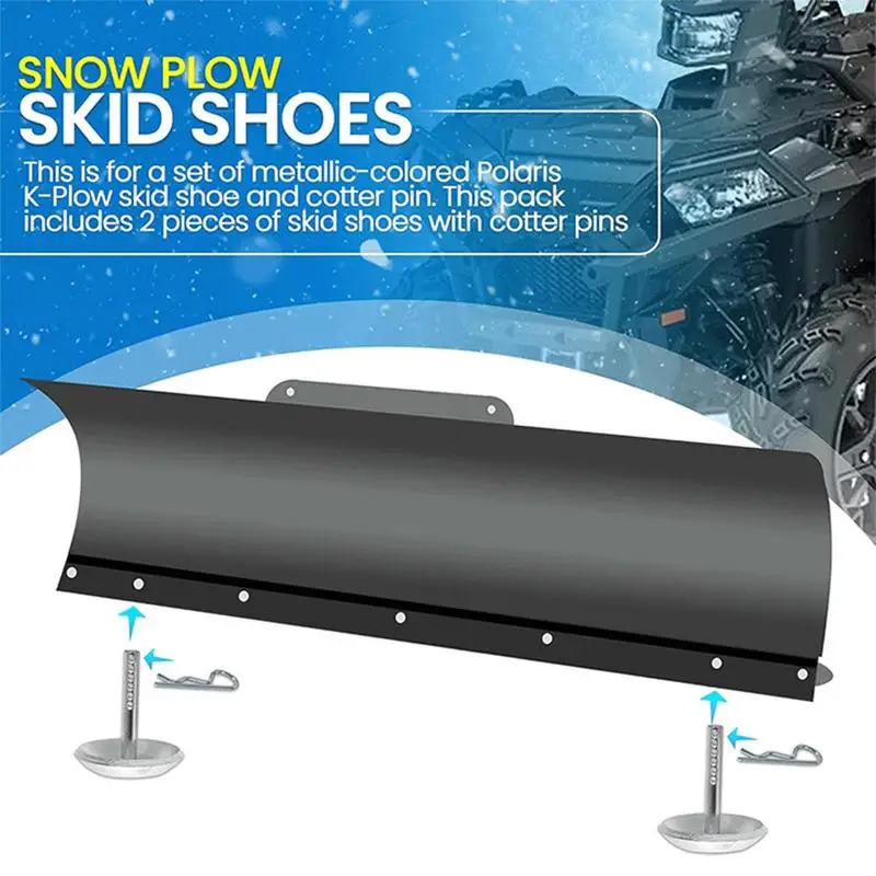 Snow Plow Shoes Anti-slip ATV Snow Plow Skid Shoes UTV Snow Plow Skid Shoes Adjustable Western Snow Plow Parts For Multiple