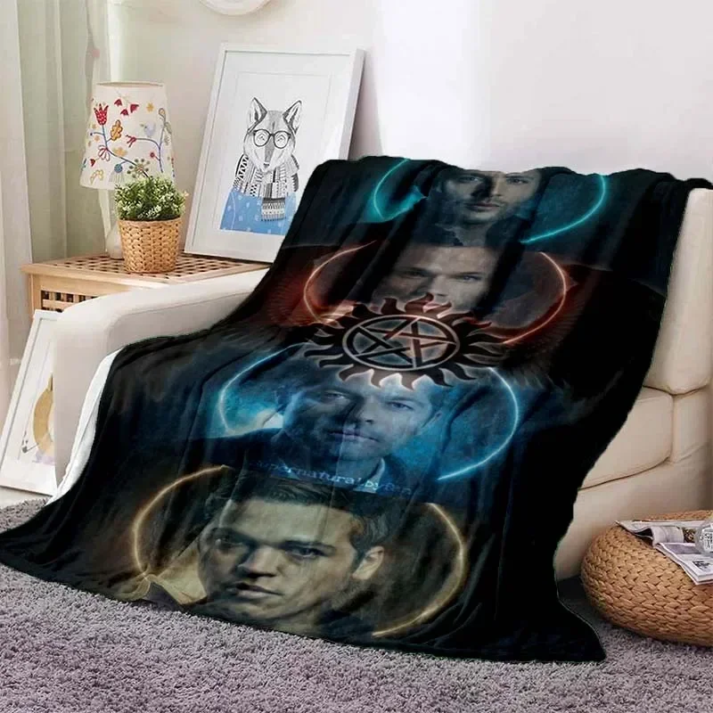 Movie supernatural - evil power printed blanket, flannel office home air conditioning blanket, multifunctional blanket