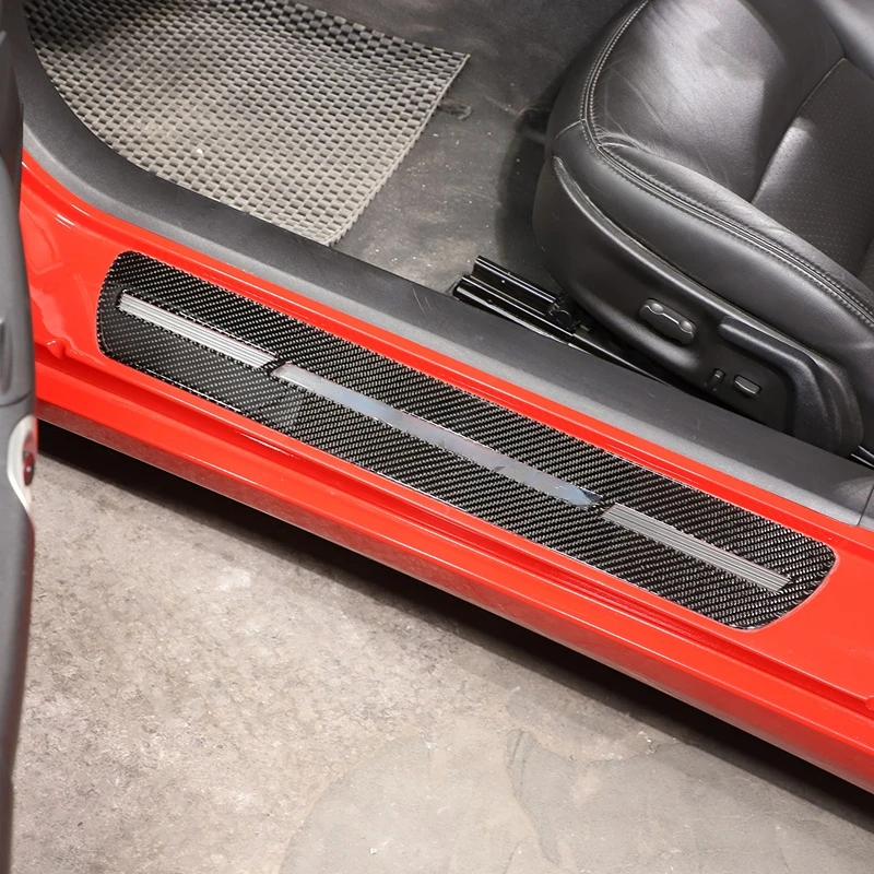 For Chevrolet Corvette C6 Soft Carbon Fiber Car External Door Sill Strip Cover Trim Sticker Car Accessories 2005-2013