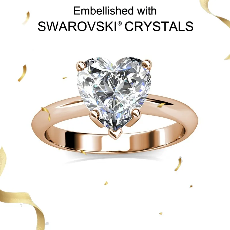 

Daisini Изящные ювелирные изделия, обручальное кольцо из стерлингового серебра 925 пробы для женщин, круглой огранки, украшенное кристаллом Сваровски, вневременной подарок