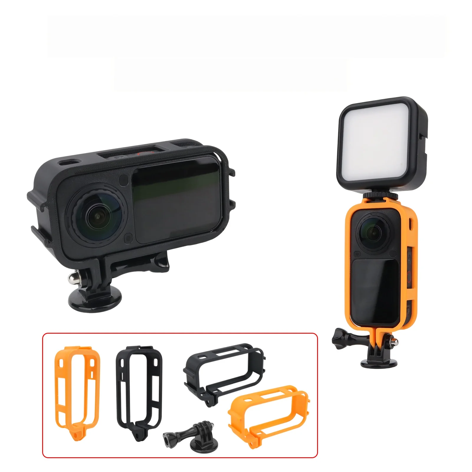 Protective Frame Cage for Insta360 X6 Camera Expansion Protection Bracket with Cold Shoe Mount & 1/4 Threaded Hole Accessories