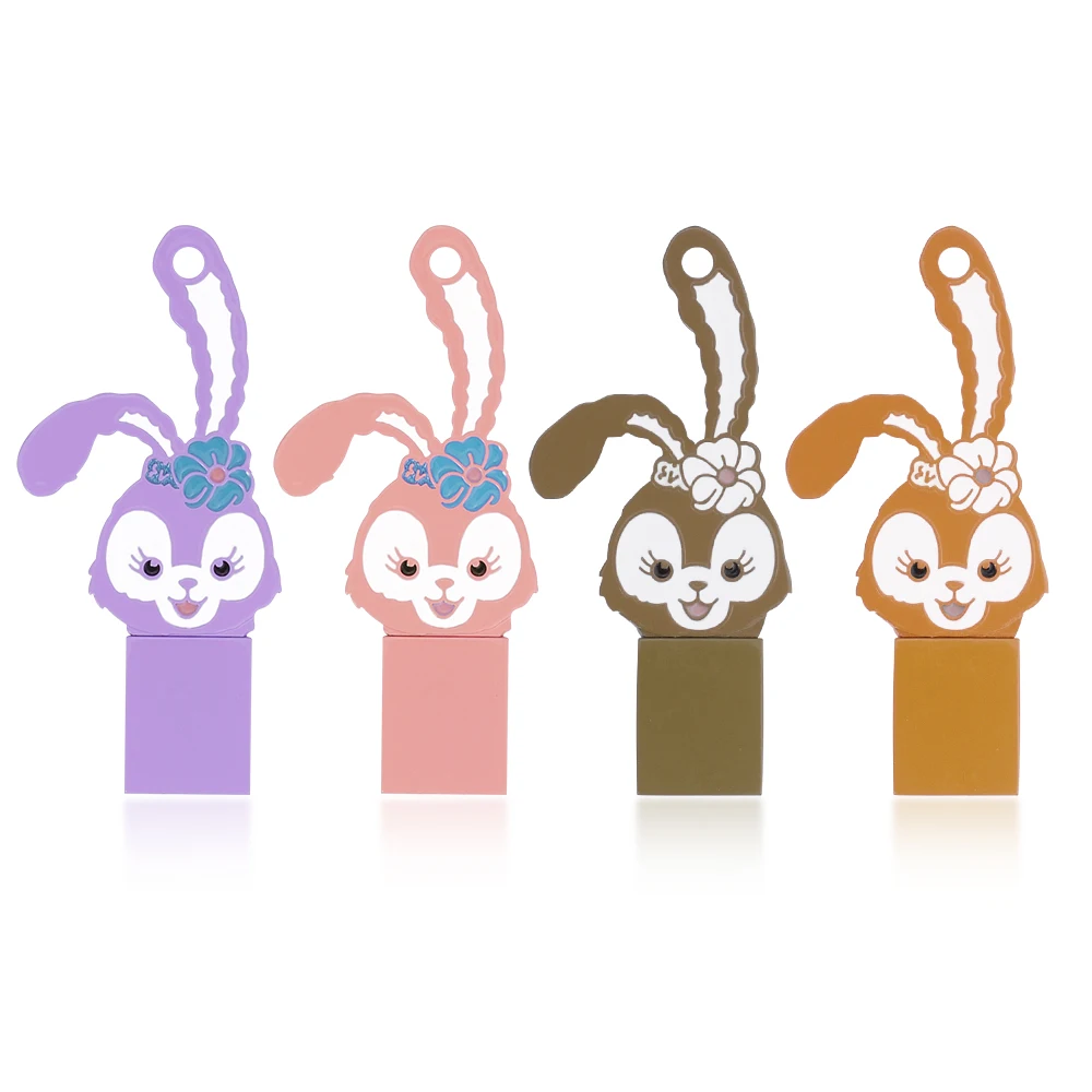 JASTER Rabbit Metal USB Flash Drives 128GB Real Capacity Memory Stick 64GB Purple Pen Drive 32GB Free Name Carving U Disk 16GB