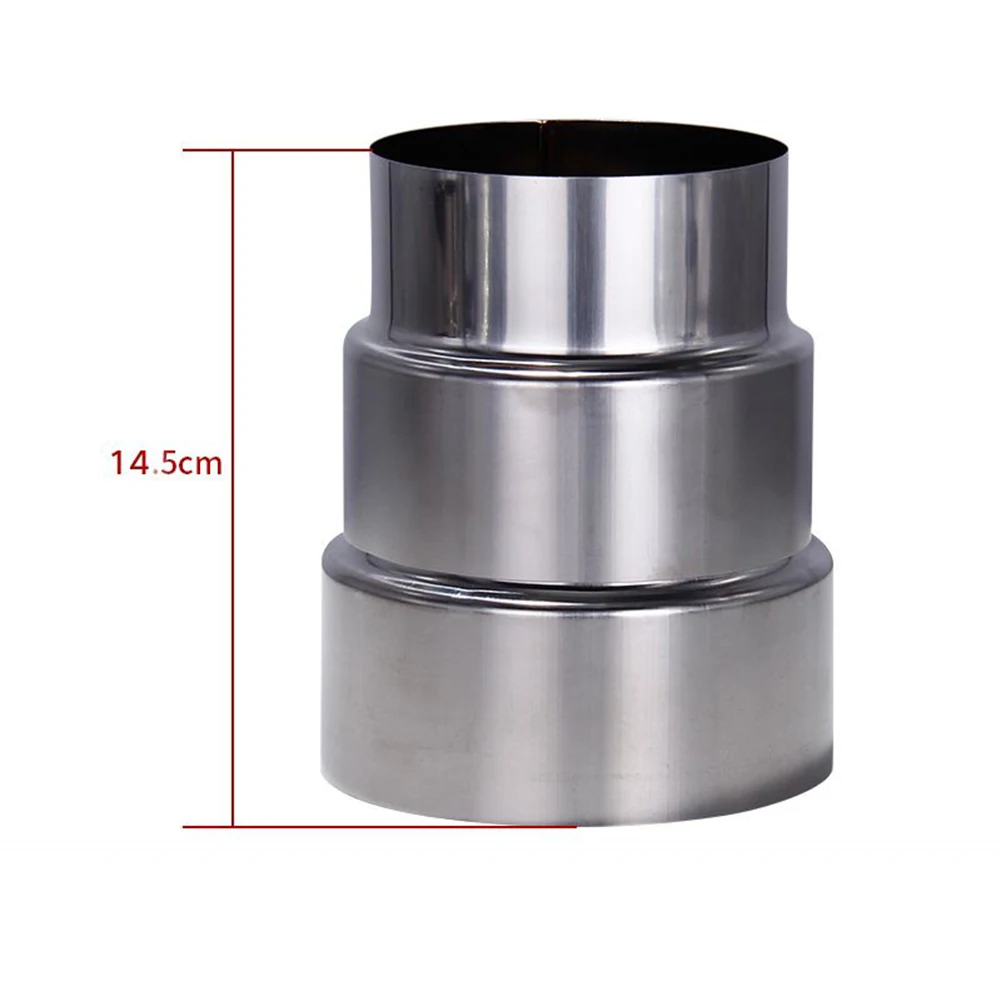 1pc Stove Pipe Extension Reduction Stainless Steel Flue Pipe Reducer Tubing Connector Chimney Adaptor 60/70/80/90/100/110/120mm