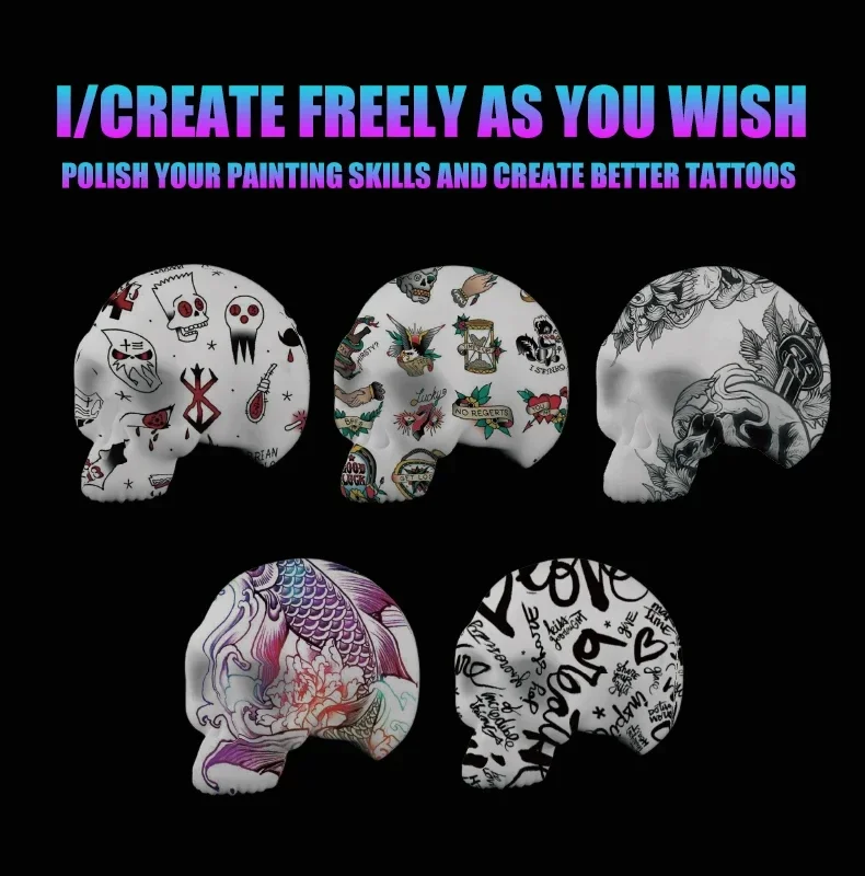 ROKYO Premium Silicone Tattoo Skull Head 3D Practice Supplies Tattoo Supplies Accessories for Beginner Makeup Accessories Beauty