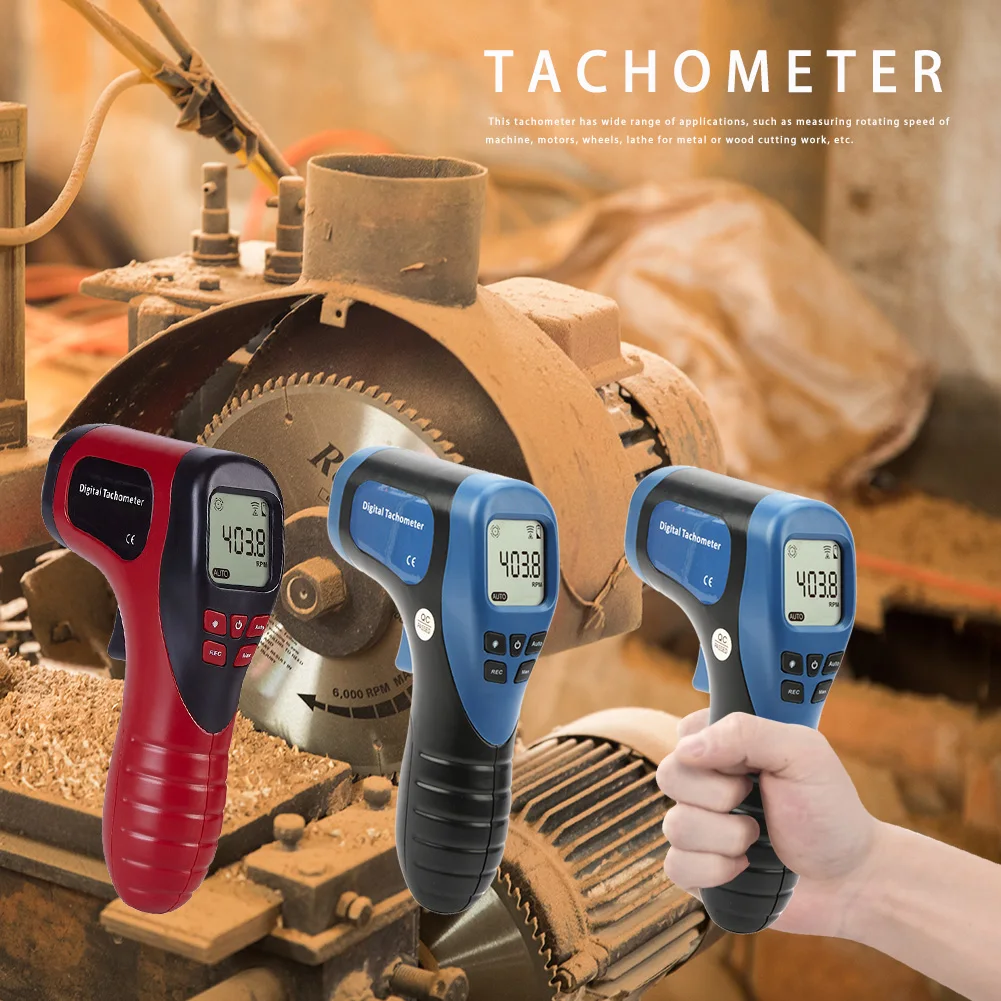 Tachometer Digital LCD Tachometer Laser Non-Contact Tach Range 2.5-99999RPM Motor Speed Meter Tools