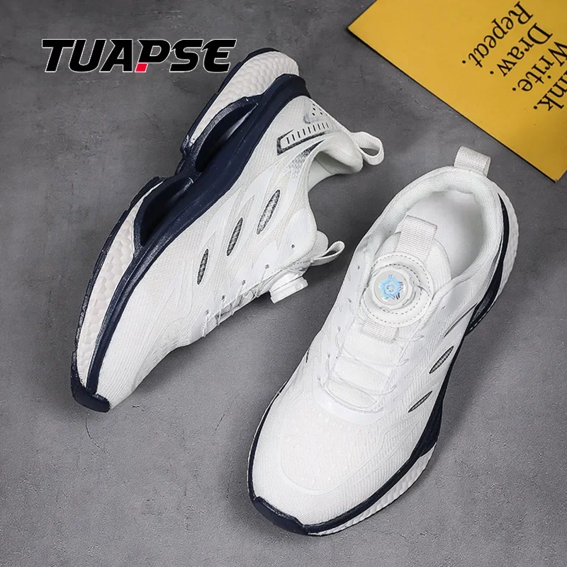 TUAPSE BOA Rotary Buckle Trendy Sneakers Men Running Shoes Anti-Slip Breathable Thick Bottom Jogging Footwear Street Sport Shoes