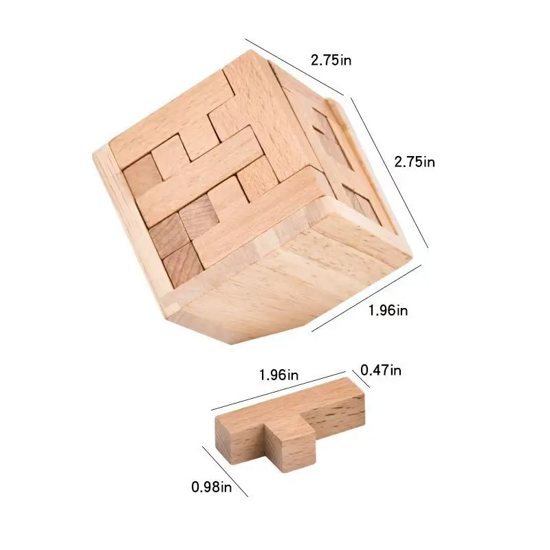 Childrens Intelligence Decompression Assembly Wooden Blocks Three Dimensional Puzzle Kongming Lock Rubik Cube Puzzle Toys Luban