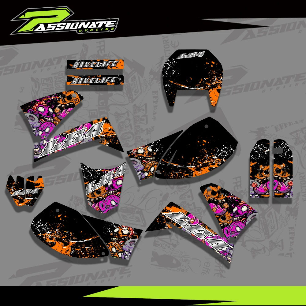For KTM LC4 640 Enduro1998 1999 2000 2001 2002 2003 2004 2005 2006 2007 Graphics Decals Stickers Motorcycle Background Custom