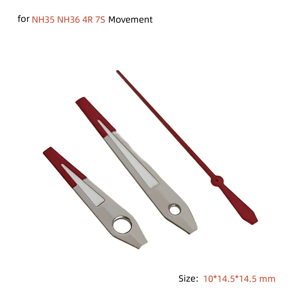 NH35 Hands Red-Silver Watch Hands Green Luminous Pointers Fit for NH35 NH36 4R 7S Movement