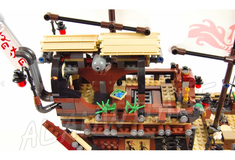 2363pcs Shinobi Destiny's Bounty 3 Modular Levels Wu’s Flying Ship Dragon 10723 Building Block toys Compatible With Model