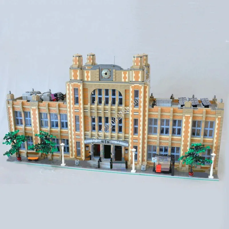 14412 PCS Modular School MOC City Street View DIY Bricks Modern Building Block Architecture Collection Series Toys Gifts