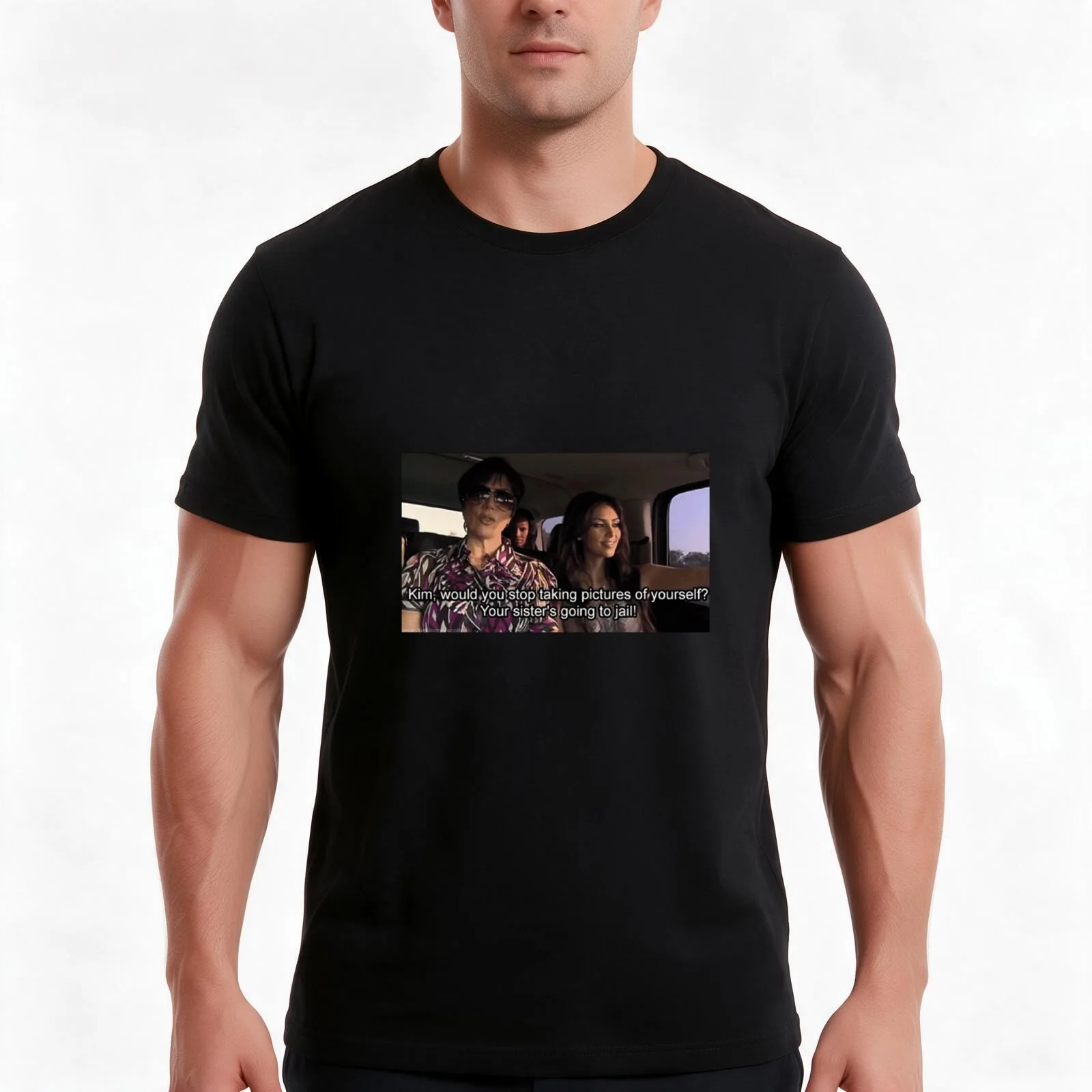 Kim Your Sister's going to Jail T-Shirt, Summer Casual Cotton Tee, Oversized Streetwear Tops, Vintage Graphic Print, 100% Cotton