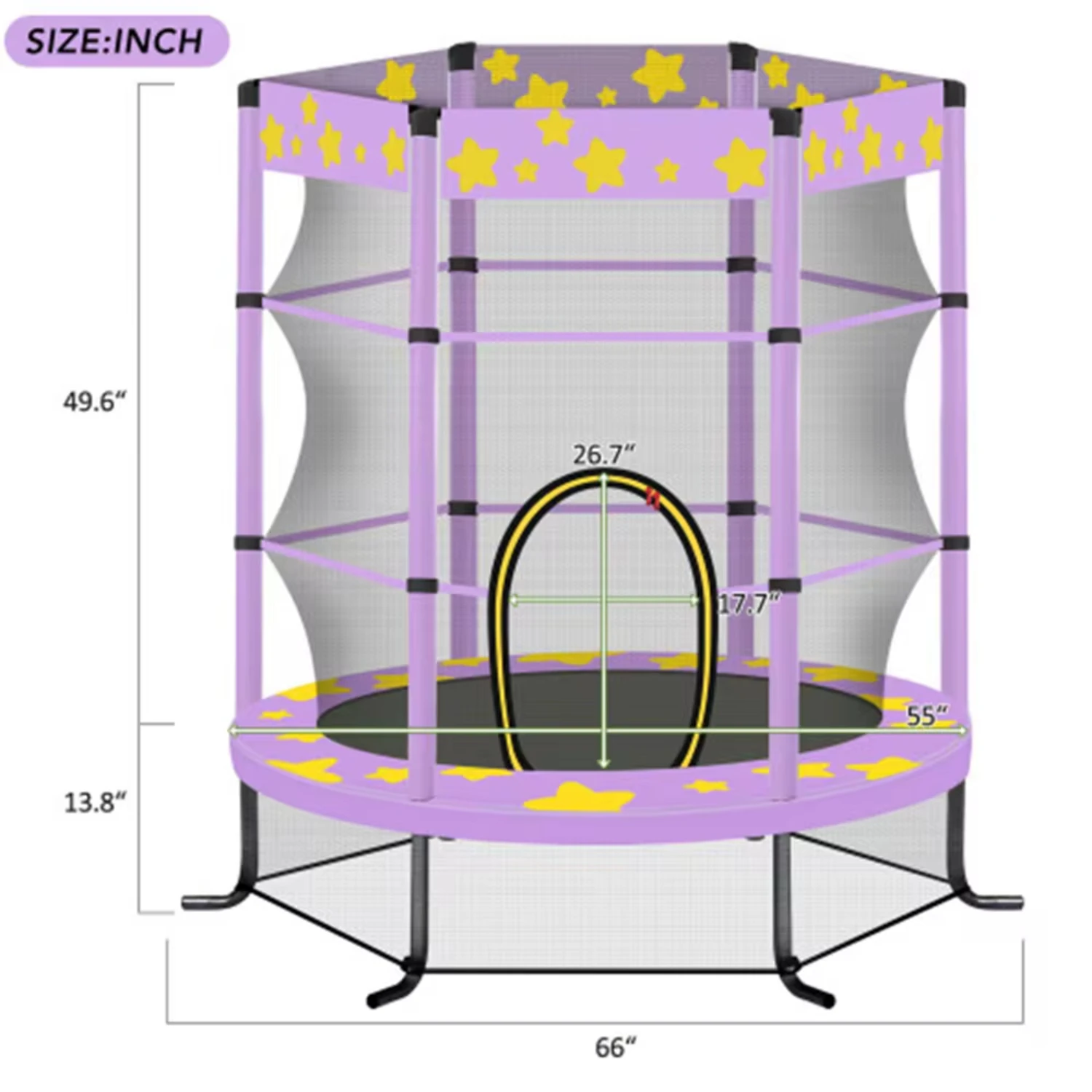 55 Inch Trampoline with Safety Enclosure Net Outdoor Fitness Trampoline  Indoor Park Ab roller Excercise equipment Ab stimulator