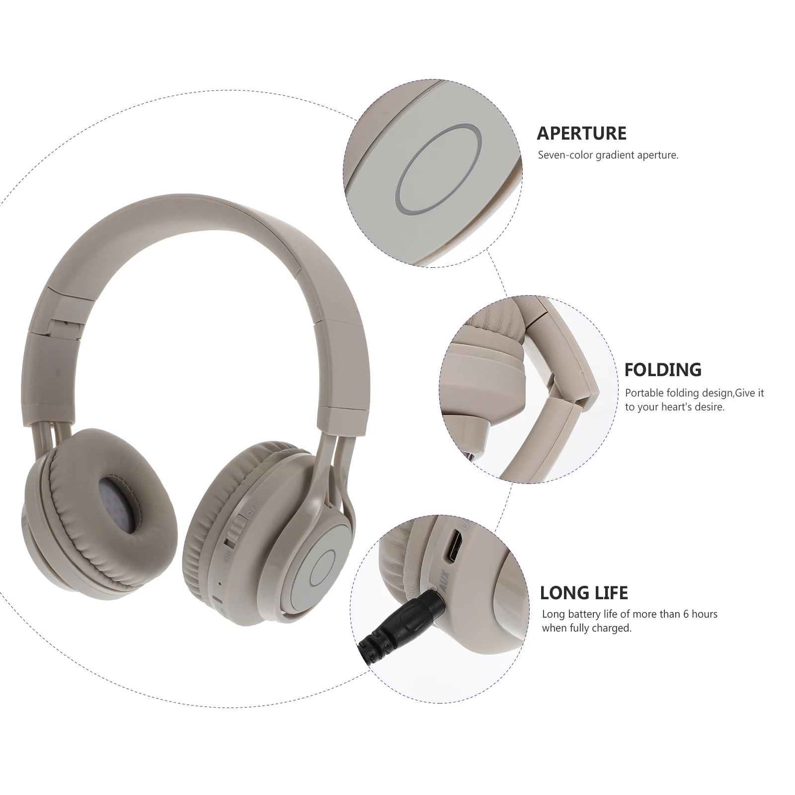 

Wireless Headphones Creative On Ear Portable Abs Student Multi Purpose Seven Color Gradient Gaming Accessories
