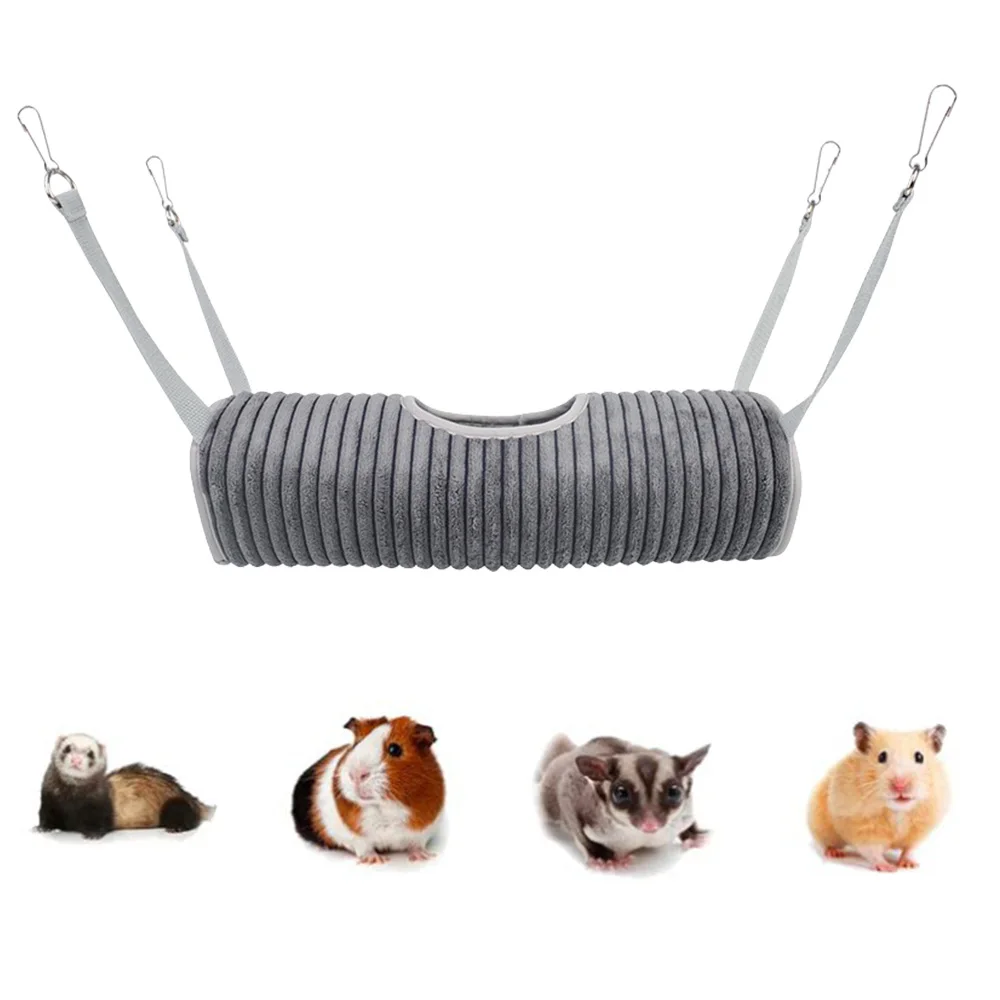 1pc Hamster Cage Hammock Ferret Hide Tunnel Warm Rat Small Animals Play Tube Swing Sleeping Hanging Bed Nest Hideaway Toy