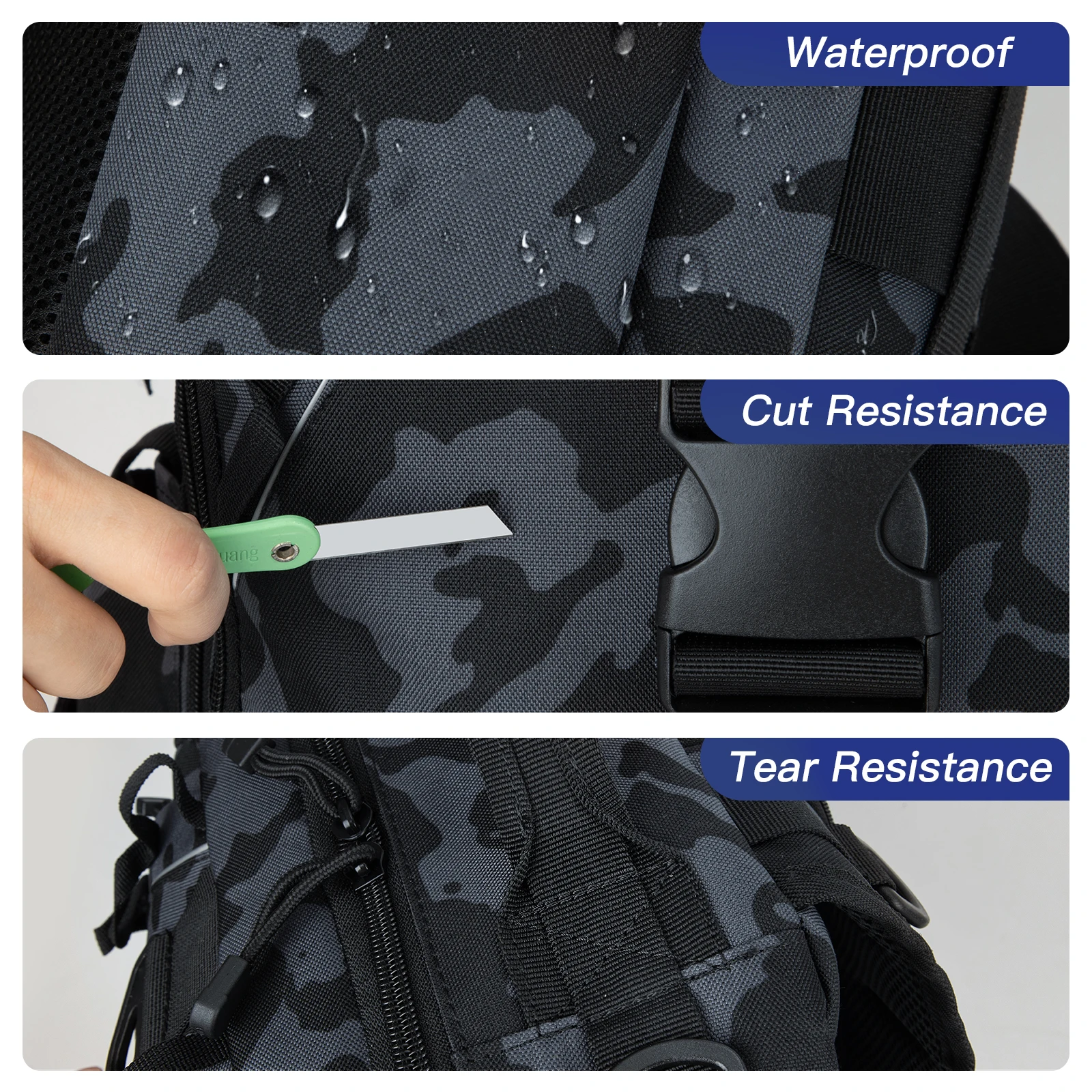 Waterproof Hiking Tactical Backpack Durable Cut Resistance MOLLE Backpack For Outdoor And Hunting For Men