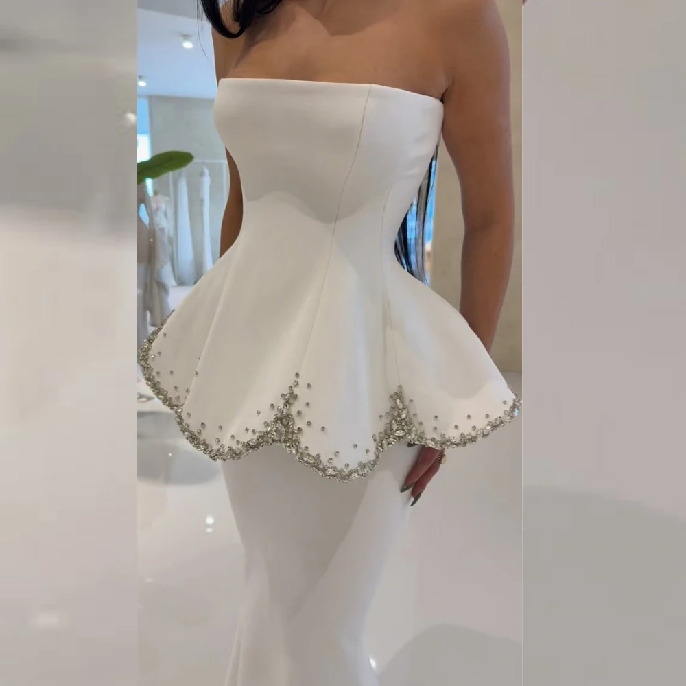 

Темпераментное вечернее платье по индивидуальному заказу, длинные платья русалки со стразами, элегантное вечернее свадебное блестящее платье на заказ