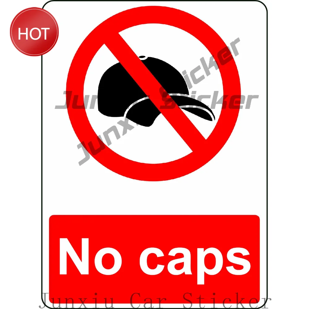 No Caps PVC Safety Sticker For Building Entrance Doors And Reception Areas Entry Rules Notice Decal