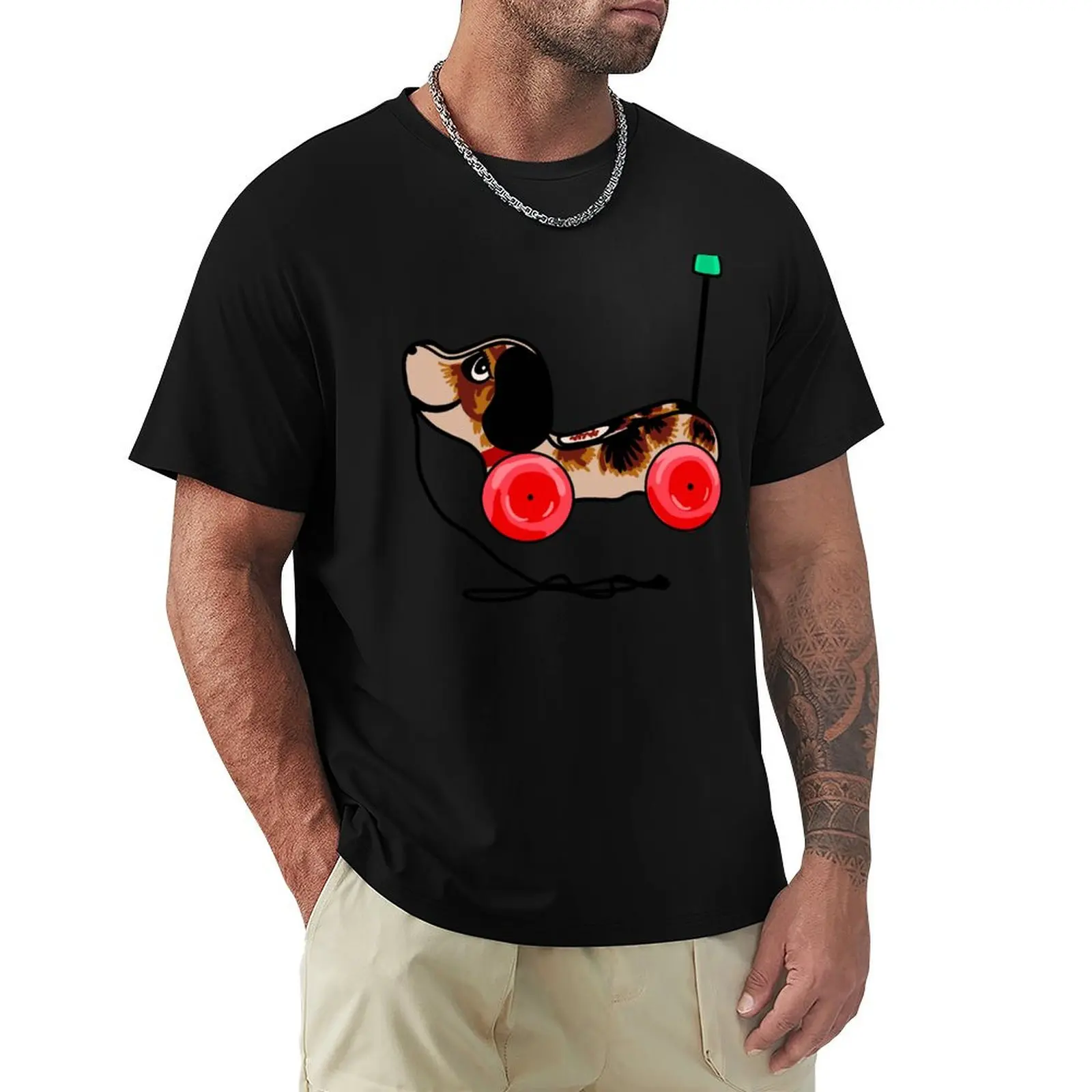 Vintage FP Dog Pull Toy T-Shirt Plus Size Short Sleeve T-Shirt