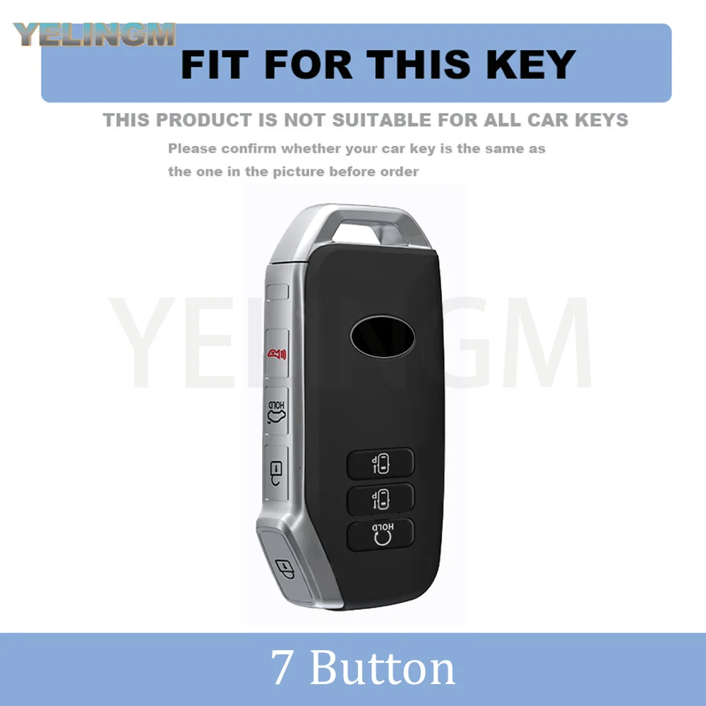 Transparent TPU Keyless Shell Fob Holder 7 Buttons Car Key Case Cover for Kia Sportage Niro Hybrid Sorento MQ4 EV6 GT-Line K8 V6