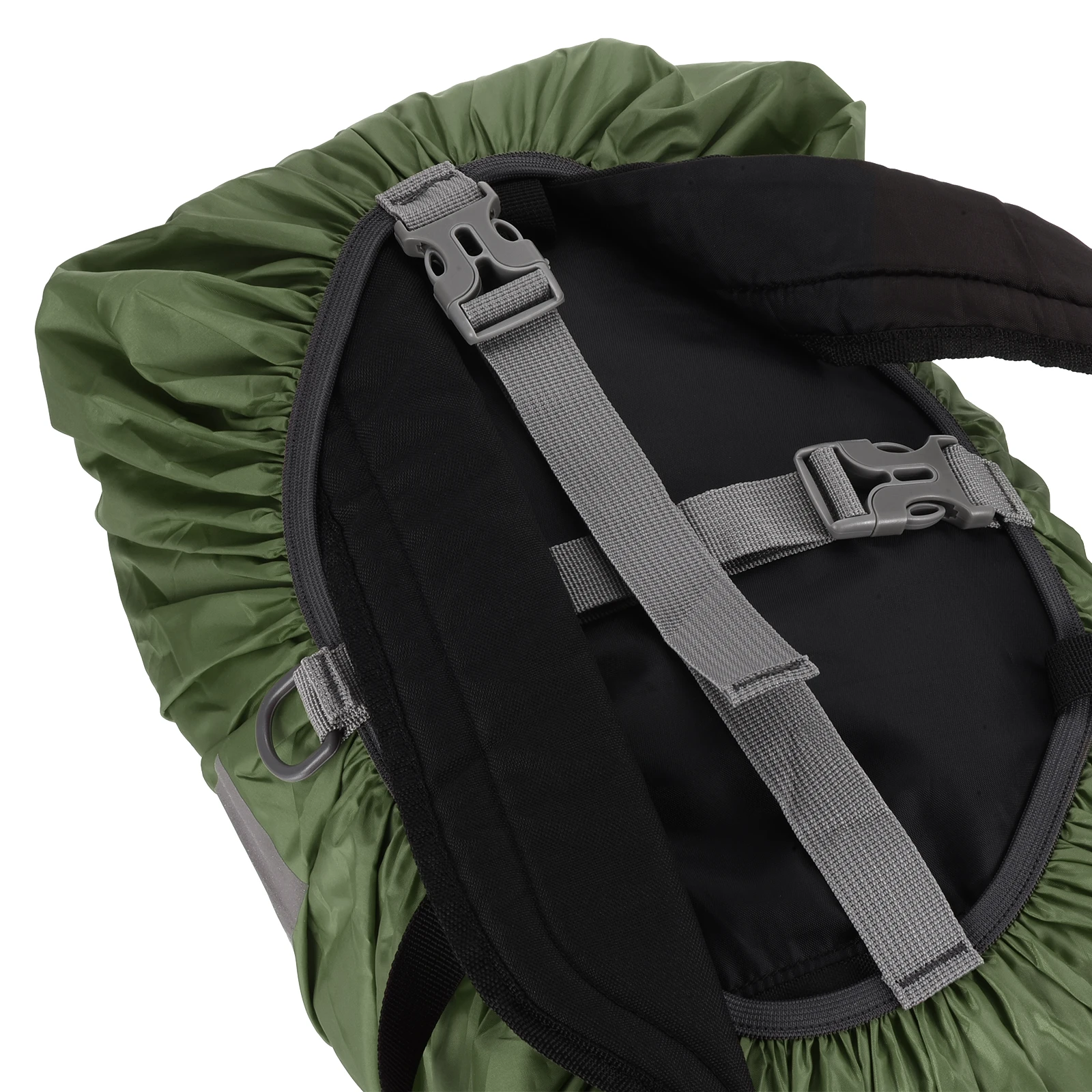 حقيبة ظهر مقاومة للماء، غطاء للمطر، غطاء ظهر غير قابل للانزلاق مع حزام عاكس، ابق جافًا للمشي لمسافات طويلة والتخييم والصيد #4