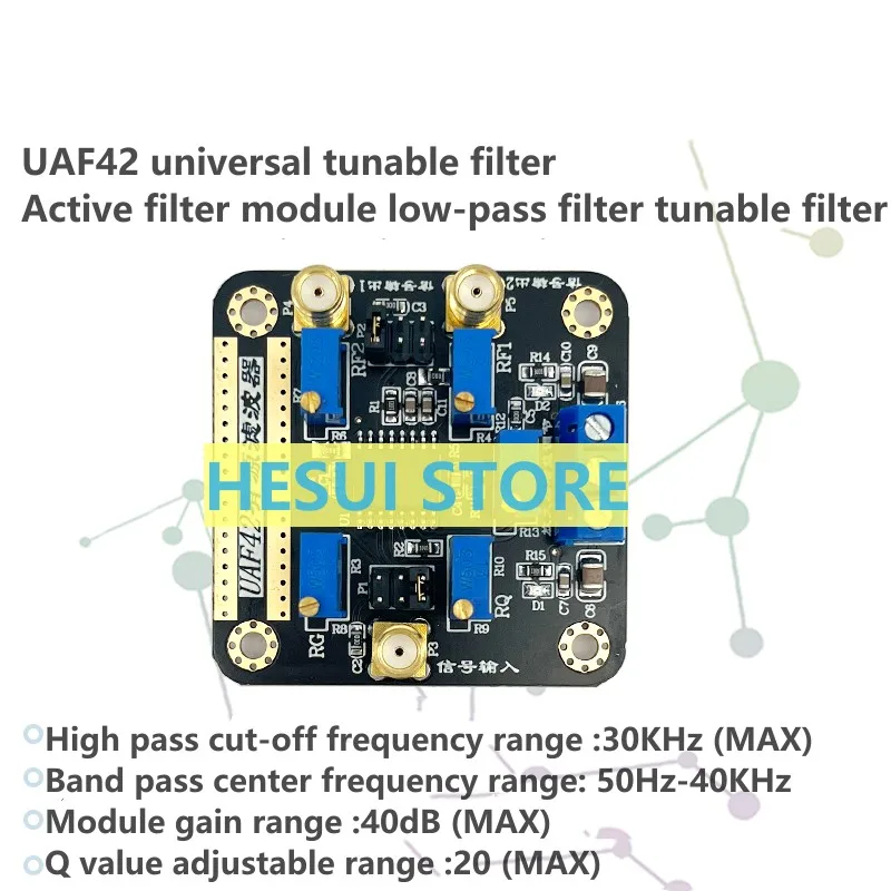 Imagem -02 - Módulo Low-pass High-pass Banda-rejeitar Banda Filtro Universal Filtro Ativo Sinal de Filtro Ajustável Uaf42
