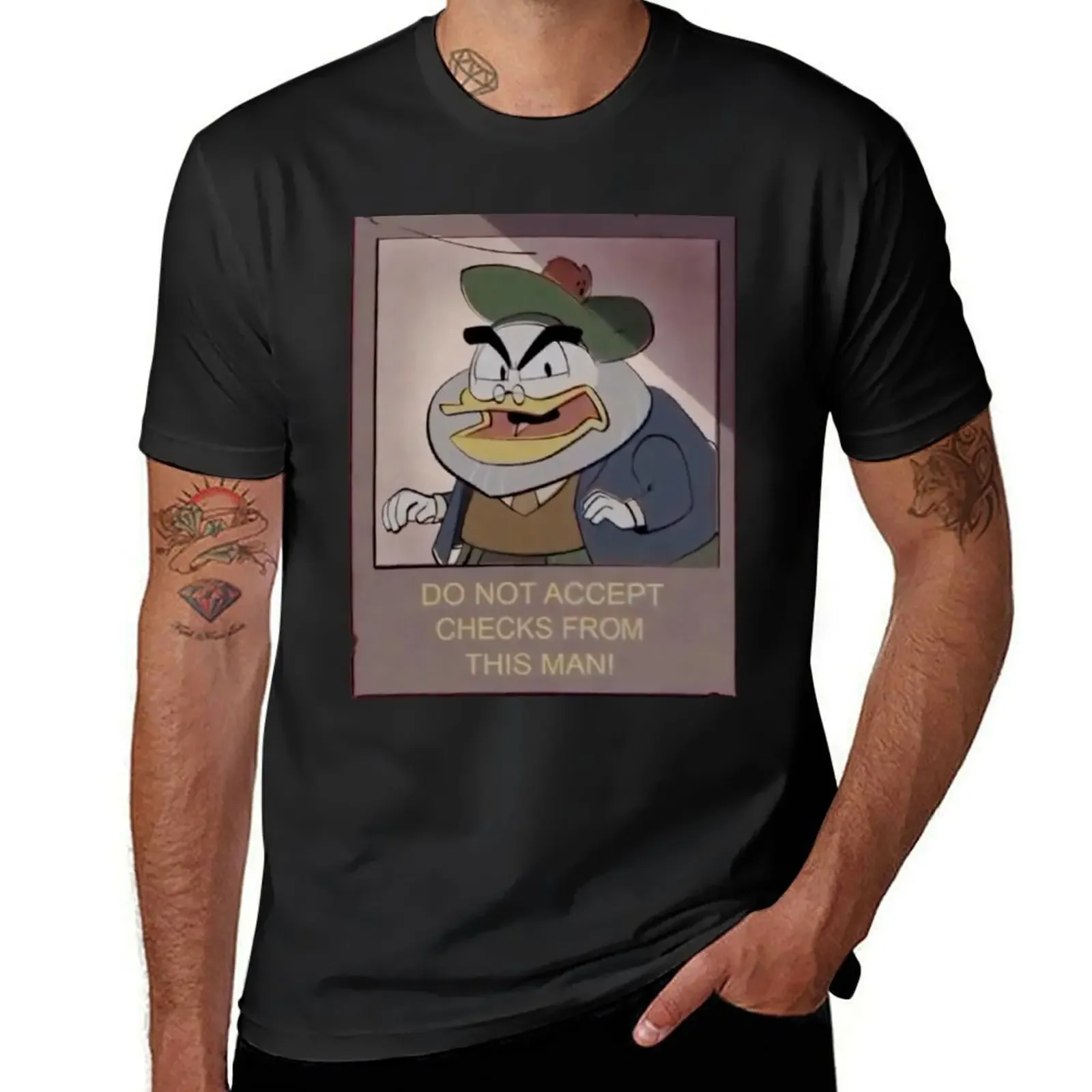 Flintheart Glomgold: DO NOT ACCEPT CHECKS FROM THIS MAN T-Shirt graphic tee shirt quick drying fitted t shirts for men