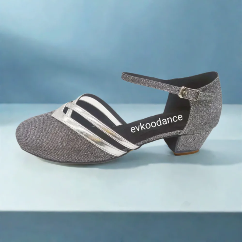 ممارسة النساء أحذية الرقص الأسود اللاتينية السالسا الجلد المدبوغ وحيد أحذية الرقص الجاز التدريب أحذية رقص الحفلات بكعب منخفض أحذية قاعة الرقص #6