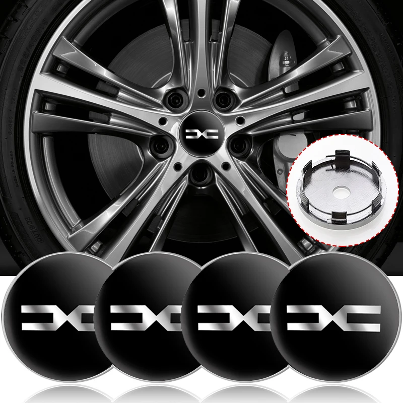 Kit de pegatinas para tapacubos de coche, 4 Uds., a prueba de arañazos, 56/60mm, para Dacia Sandero Duster Jogger Spring Logan Bigster Lodgy Dokker 1300/1310