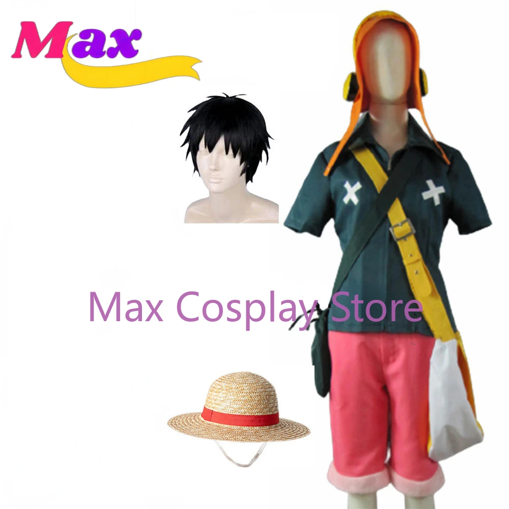 Max FILM STRONG WORLD Monkey D Luffy Full Set Cosplay Costumes Customized Any Size Clothes