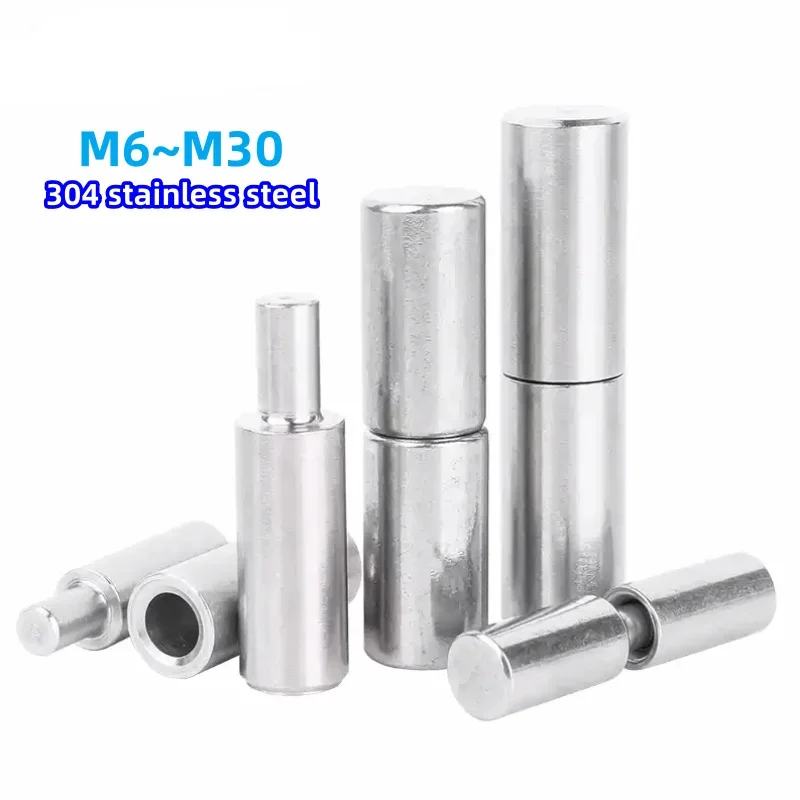 304 Stainless Steel Round Welding Door Hinge Heavy Duty Male Female Plug Door Shaft Cabinet Door Industrial HingeM6-M30