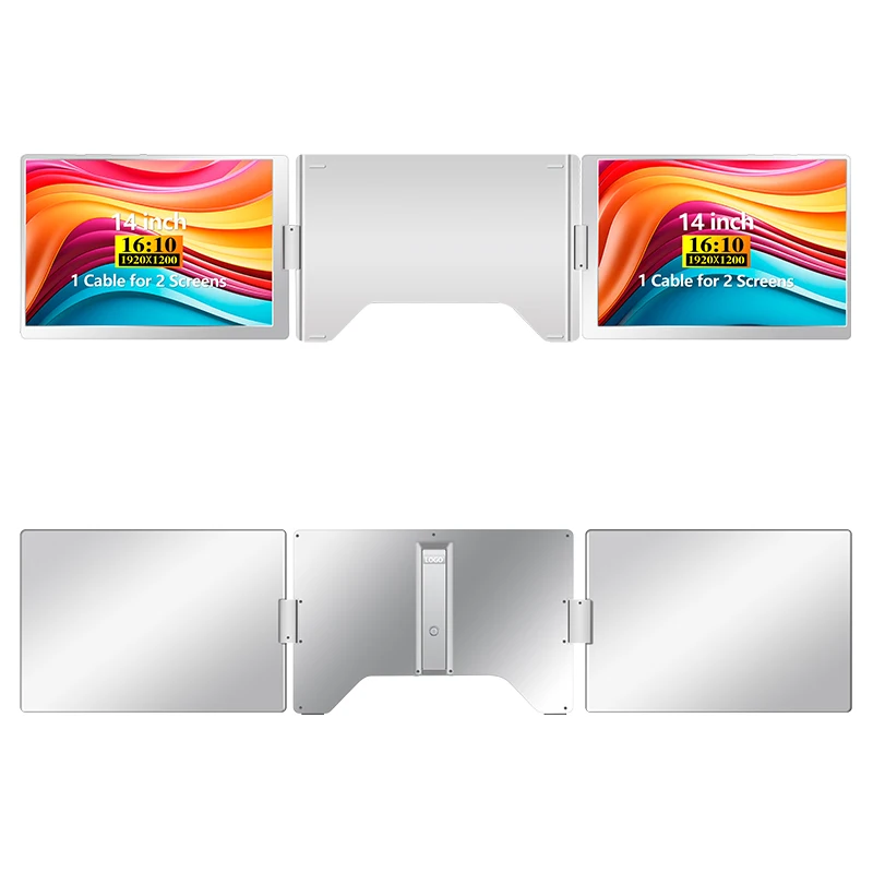 

2026 New 1 Cable For 2 Displays Screen Monitor,1920*1200 IPS,sRGB100%,Compatible With Wins/Mac(M1 M2 M3) Support 12-17 Inch Lapt