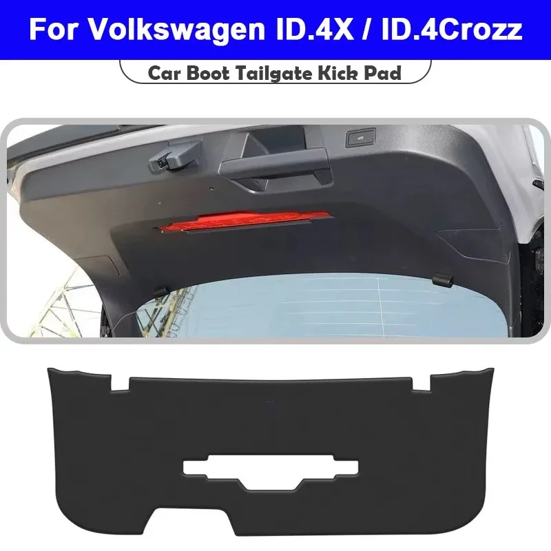 For Volkswagen ID.4X 2020-2025 Trunk Tailgate Guard Pad Leather Rear Trunk Door Protective Car Interior Accessories