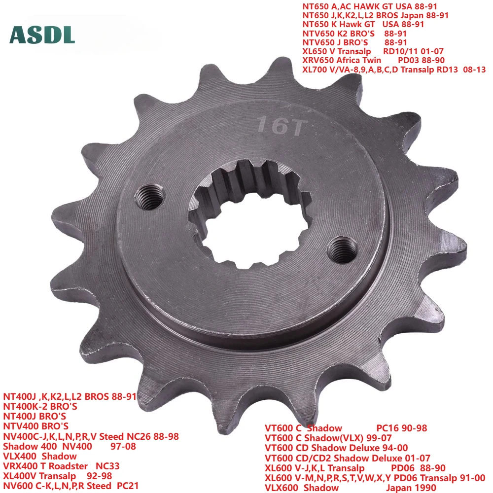 525-16T 400cc Koło zębate przednie Koło zębate do Honda Road NT400 NT Bros 400 NV400 NV Steed 400 NC26 VLX400 VLX Shadow 400