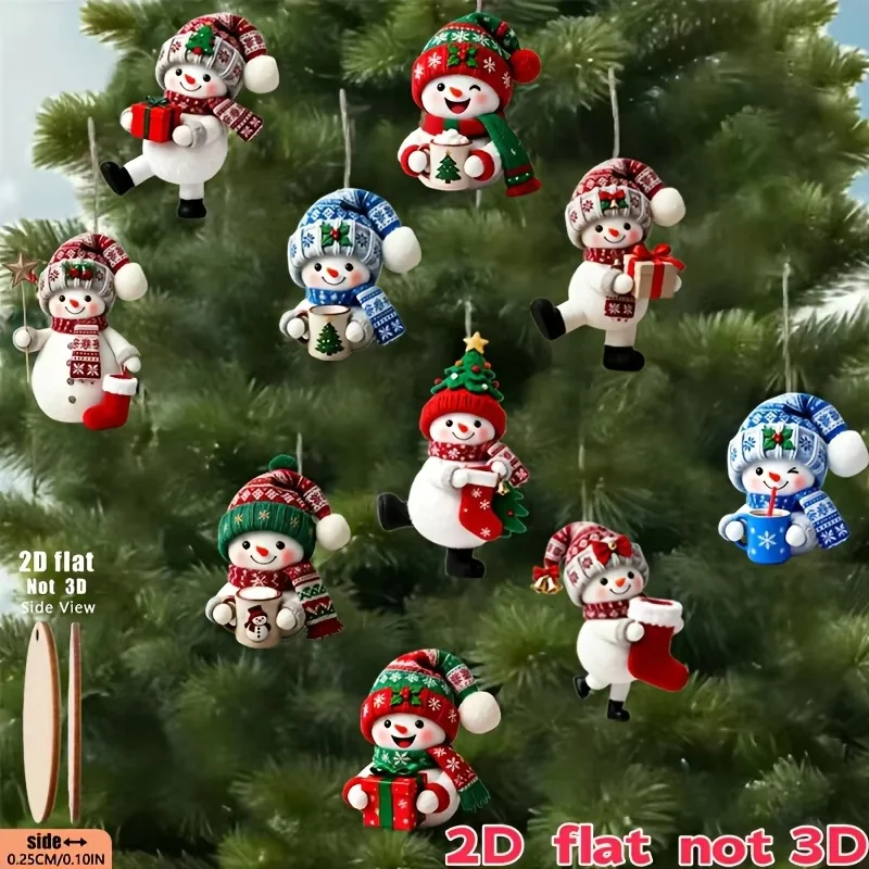 10/20 Pieces of Randomly Assorted Styles of Christmas Snowmen in Various Poses Holding Christmas Gifts, Handmade Christmas Ornaments, Holiday Party Decorations, Hanging Decorations for Christmas, Easter, and Valentine's Day, Great Gift Items