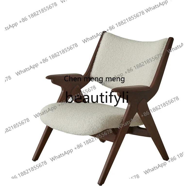 

Paper Kite Single Sofa Chair 2024 New Minimalist Solid Wood Leisure Chair